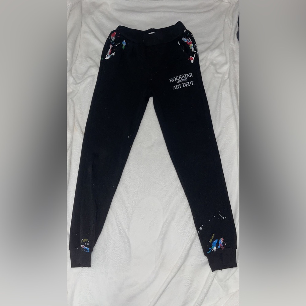 Black graphic cotton, jogger, pants, rockstar, original brand